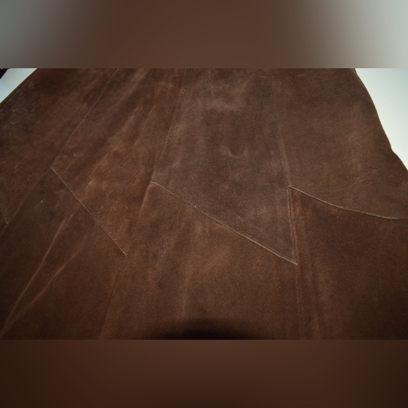 Women Vanity 2 Pieces Set 100% Leather Vest & Skirt Brown - Picture 13 of 14